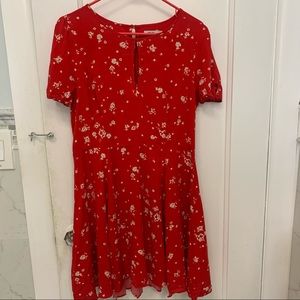 Urban Outfitters | Kimchi Blue | Red & White Floral Dress Size 10